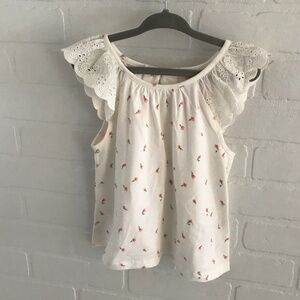 Savannah Girl’s Tank top blouse English Embroidery Cream Peach Size 4T